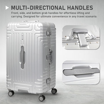 Aerolite Zipperless  Aluminium Frame Trunk, Premium Trunk Suitcase, TSA Latch-Lock, Aluminium Frame, Silent Hinomoto Wheels, 97.6L Large Luggage